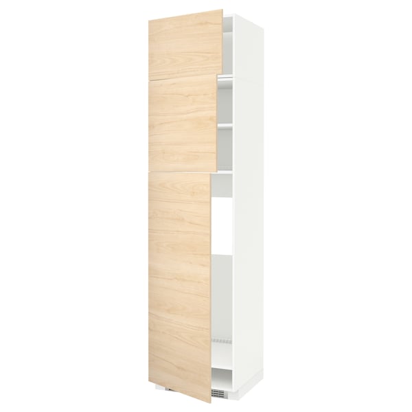 METOD Aanevera+3pt, blanco/Askersund Efecto fresno claro, 60x60x240 cm