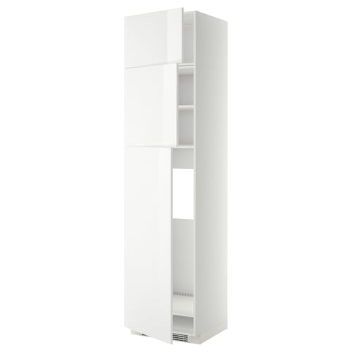 METOD Aanevera+3pt, blanco/Ringhult blanco, 60x60x240 cm