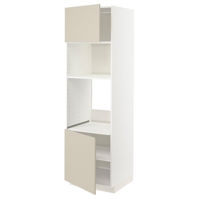 METOD, blanco/Havstorp beige, 60x60x200 cm