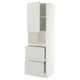 METOD / MAXIMERA Mueble microondas +2 cajones+puerta, blanco/Aspudden gris claro, 60x60x200 cm