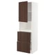 METOD / MAXIMERA Mueble microondas +2 cajones+puerta, blanco/Sinarp café, 60x60x200 cm