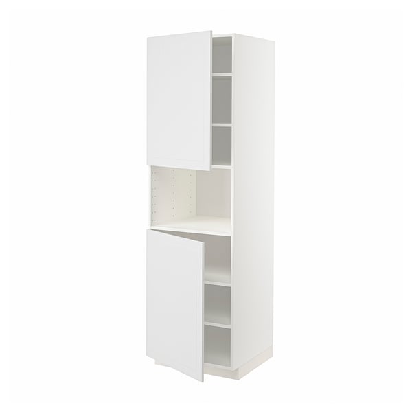 METOD Mueble alto microondas, 2 puertas, blanco/Stensund blanco, 60x60x200 cm