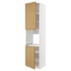 METOD Mueble alto para horno, 2 puertas, blanco/Voxtorp Efecto roble, 60x60x240 cm