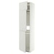 METOD Mueble alto para nevera, 3 puertas, blanco/Aspudden gris claro, 60x60x240 cm