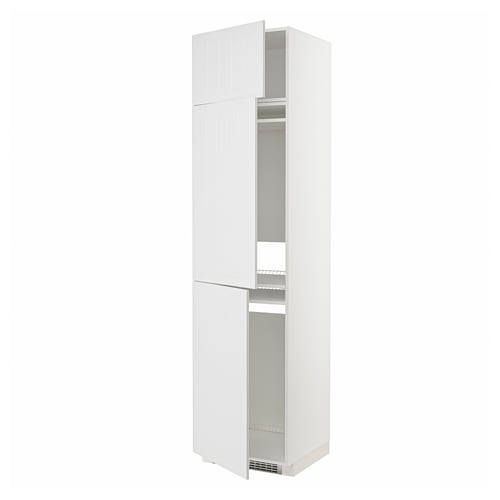 METOD Mueble alto para nevera, 3 puertas, blanco/Stensund blanco, 60x60x240 cm
