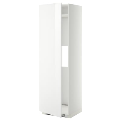 METOD Mueble alto para nevera, con puerta, blanco/Ringhult blanco, 60x60x200 cm