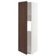 METOD Mueble alto para nevera con puerta, blanco/Sinarp café, 60x60x200 cm