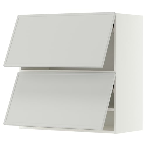 METOD Mueble de pared con 2 puertas, blanco/Aspudden gris claro, 80x80 cm