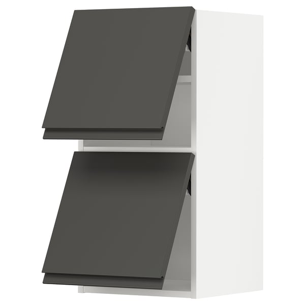 METOD Mueble de pared con 2 puertas, blanco/Voxtorp gris oscuro, 40x80 cm