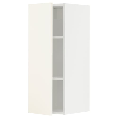 METOD Mueble de pared con entrepaños, blanco/Vallstena blanco, 30x80 cm