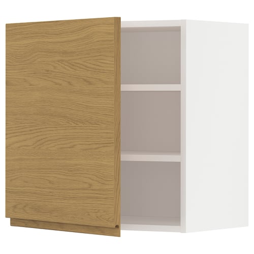 METOD Mueble de pared con entrepaños, blanco/Voxtorp Efecto roble, 60x60 cm