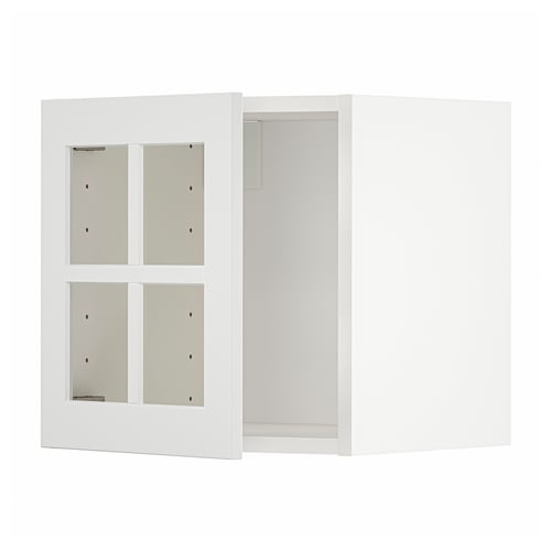 METOD Mueble de pared con puerta vidrio, blanco/Stensund blanco, 40x40 cm