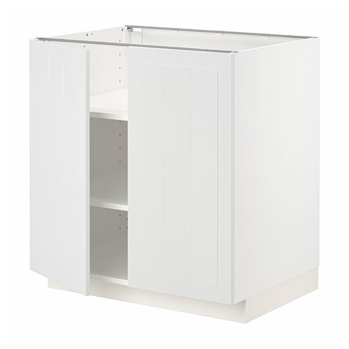 METOD Mueble inferior con 2 puertas, blanco/Stensund blanco, 80x60 cm