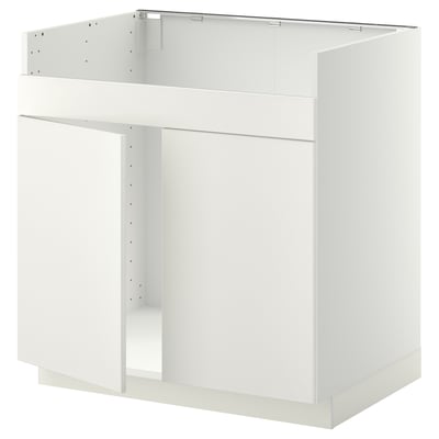 METOD Mueble para lavaplatos doble HAVSEN, blanco/Veddinge blanco, 80x60 cm