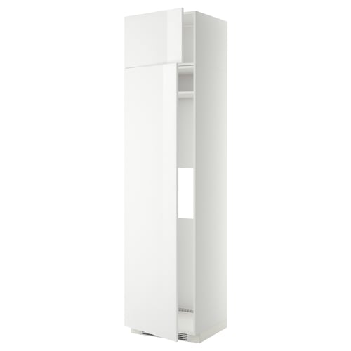 METOD Mueble para nevera con 2 puertas, blanco/Ringhult blanco, 60x60x240 cm