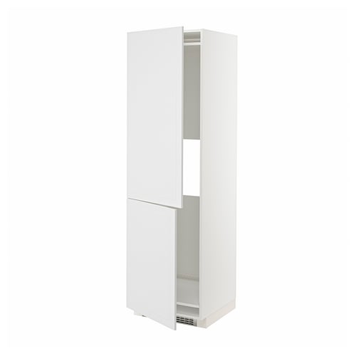 METOD Mueble para nevera con 2 puertas, blanco/Stensund blanco, 60x60x200 cm