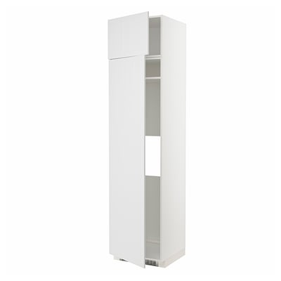 METOD Mueble para nevera con 2 puertas, blanco/Stensund blanco, 60x60x240 cm
