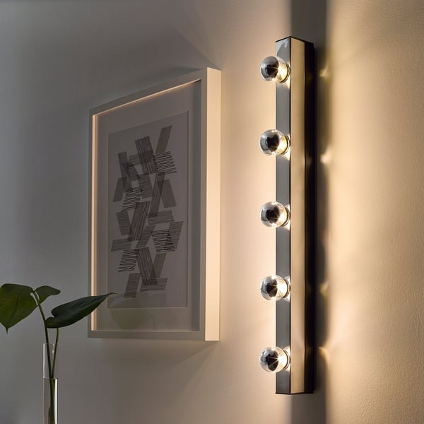 MUSIK Aplique de pared, cromado