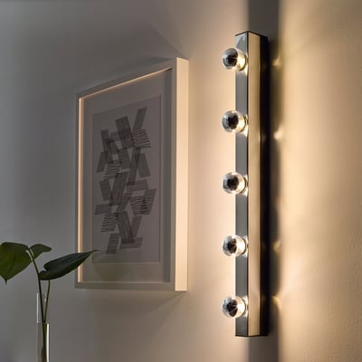 MUSIK Aplique de pared, cromado