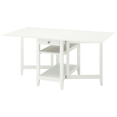 NÄSINGE Mesa plegable con almacenamiento, blanco, 48/104/159x85 cm
