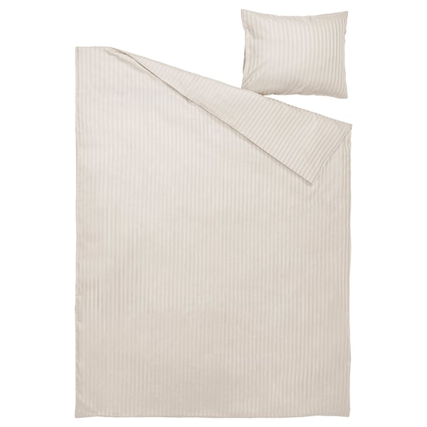 NATTJASMIN Funda de plumón y funda almohada, beige claro, 150x200/50x60 cm