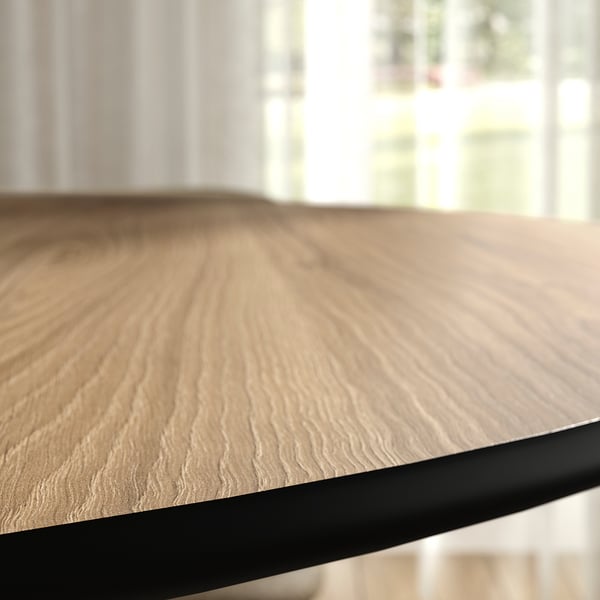 NORRMJÖLE Mesa, Efecto roble/negro, 105 cm