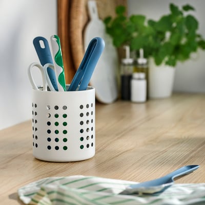 ORDNING Escurridor de cubiertos, blanco, 13.5 cm