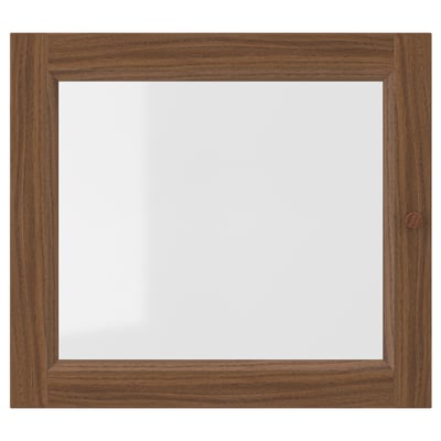 OXBERG Puerta de vidrio, café Efecto nogal, 40x35 cm