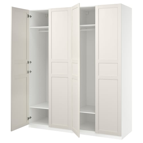 PAX / FLISBERGET Clóset, blanco/blanco hueso, 200x60x236 cm