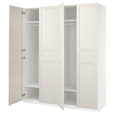 PAX / FLISBERGET Clóset, blanco/blanco hueso, 200x60x236 cm