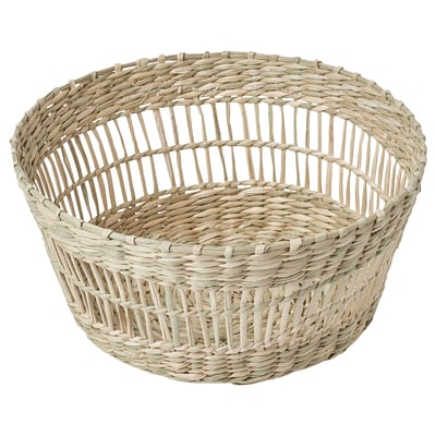 PENNFISK Cesta, beige Junco/hecho a mano Redondo
