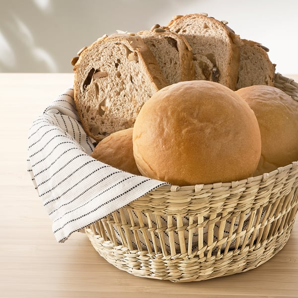 PENNFISK Cesta, beige Junco/hecho a mano Redondo