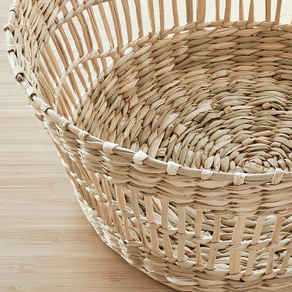 PENNFISK Cesta, beige Junco/hecho a mano Redondo