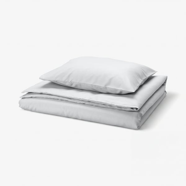 PILTANDVINGE Funda de plumón y funda almohada, gris, 150x200/50x60 cm