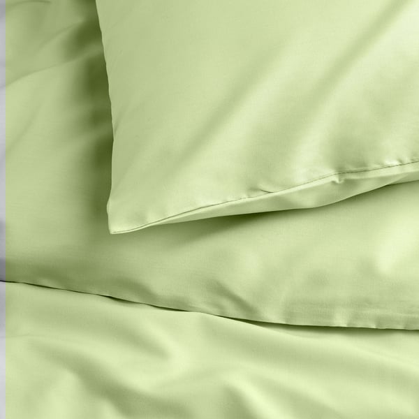 PILTANDVINGE Funda de plumón y funda almohada, verde claro, 150x200/50x60 cm