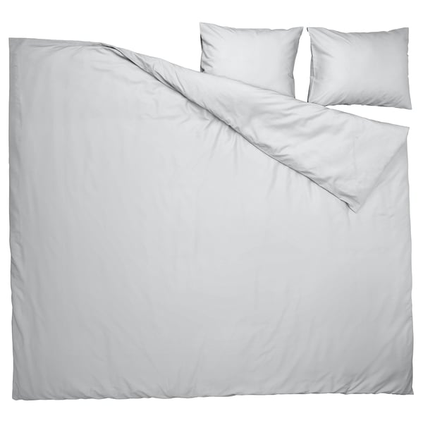 PILTANDVINGE Funda plumón con 2 fundas almohada, gris, 240x220/50x60 cm