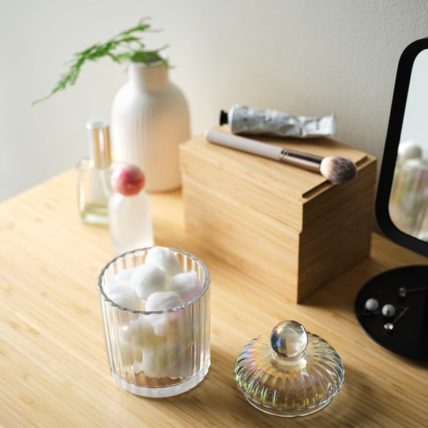 RÄFFELBJÖRK Vela perfumada con tapa, 2 mechas