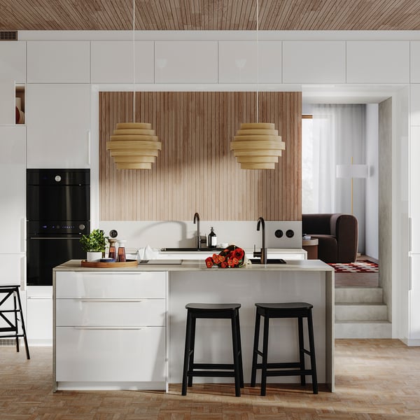 RINGHULT Puerta, Alto brillo blanco, 40x80 cm