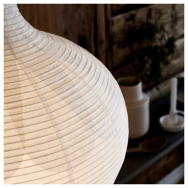 RISBYN Pantalla para lámpara de techo, Forma de cebolla/blanco, 57 cm