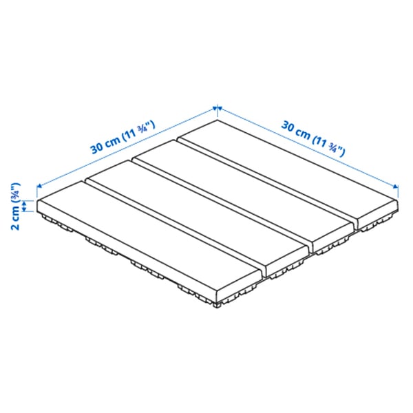 RUNNEN Piso deck para terraza, gris oscuro, 0.81 m²