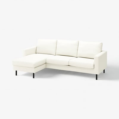 SALTSJÖBADEN Sofá 3 puestos con chaiselongue, Blekinge blanco