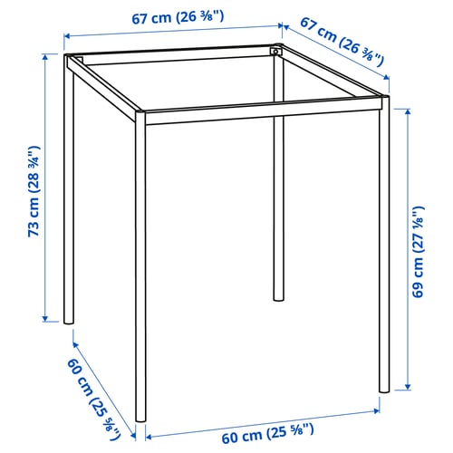 SANDSBERG Base para escritorio, negro, 67x67x73 cm
