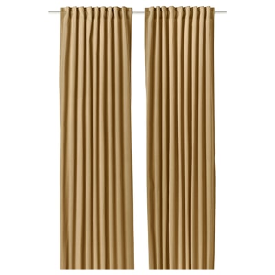 SANELA Cortinas, 1 par, beige/con cinta de fruncir, 140x250 cm