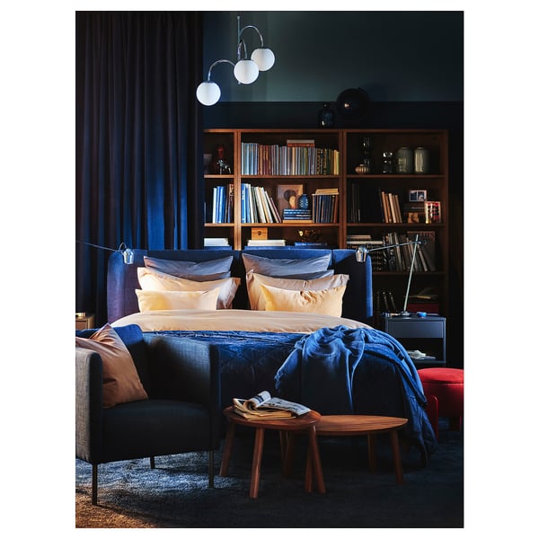 SIMRISHAMN Lámpara de techo, 3 brazos, cromado/blanco Vidrio, 55 cm