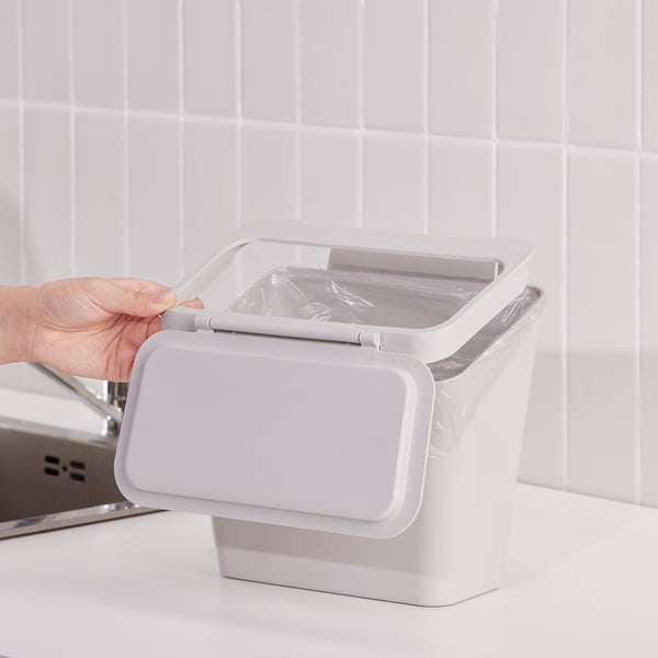 SKOLÄST Caneca basura para mueble con puert, gris claro, 3.3 l