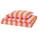 SLÅNHÖSTMAL Funda de plumón y funda almohada, naranja con rosado/Rayas, 150x200/50x60 cm