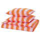 SLÅNHÖSTMAL Funda plumón con 2 fundas almohada, naranja con rosado/Rayas, 240x220/50x60 cm