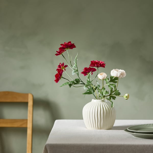 SMYCKA Flor artificial, Interior / exterior Dalia/rosado oscuro, 66 cm