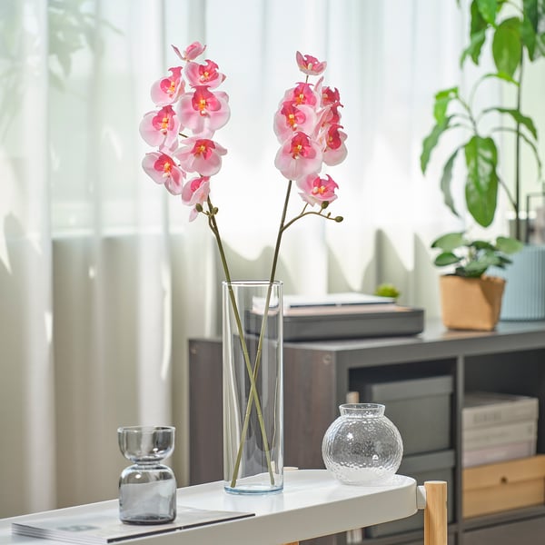 SMYCKA Flor artificial, Interior / exterior/Orquídea rosado, 60 cm