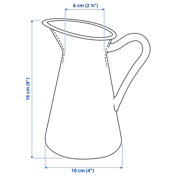 SOCKERÄRT Jarra, blanco, 16 cm